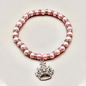 Necklace with Pearl Beading and Princess Crown Pendant 12