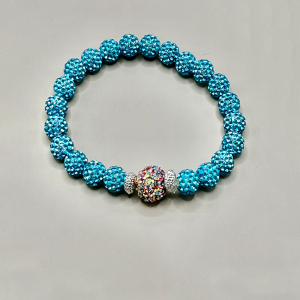 Necklace with Blue Bling and Multi Bling Beading 10