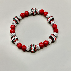 Necklace with Red and Multi Color Beading 10