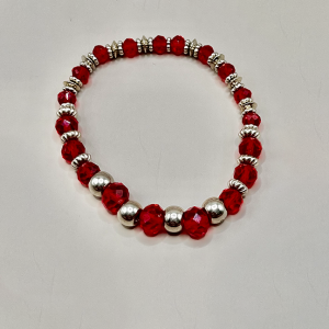 Necklace with Read Beading and Silver Spacers 8