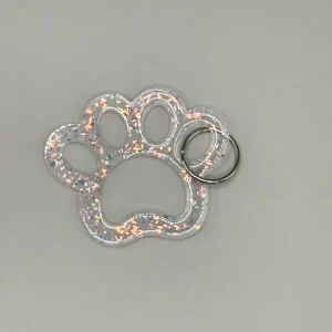 Acrylic Hollow Paw Print Key Chain