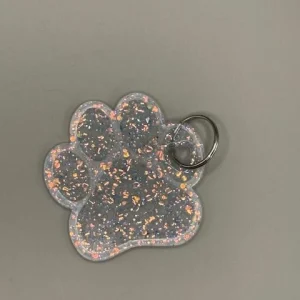 Acrylic Solid Paw Print Key Chain