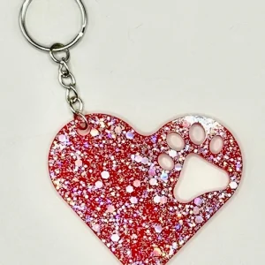 Acrylic Red Solid Heart Key Chain